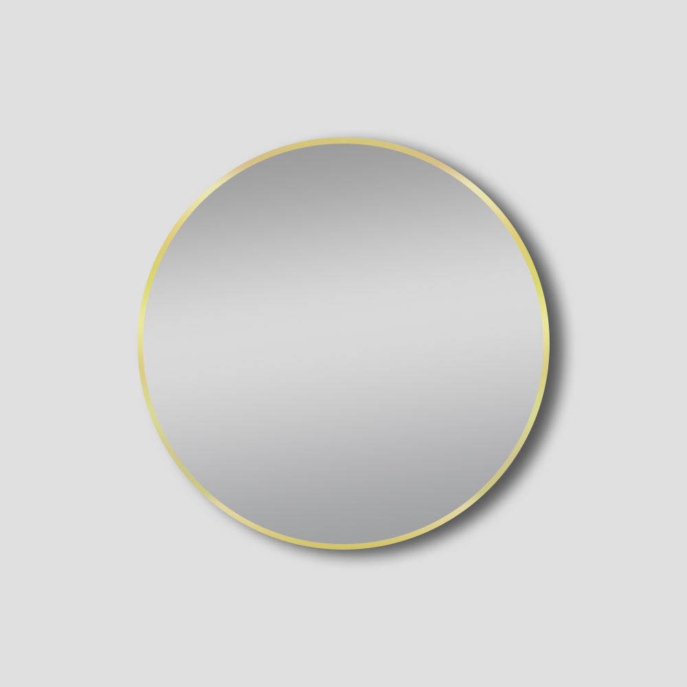 Brushed Gold Framed Round Mirror – 700 mm – BatheX