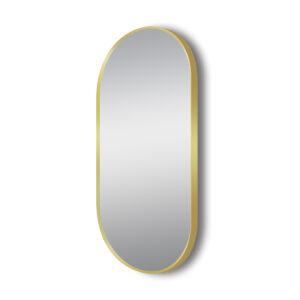 Matte Brushed Gold Oval Framed Mirror 500x1000mm