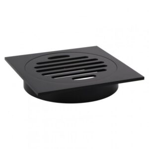 Square Black Brass Floor Waste Shower Grate Drain Outlet 100mm