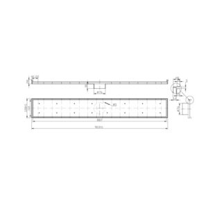 Brushed Yellow Gold 900 mm Grill Floor Waste