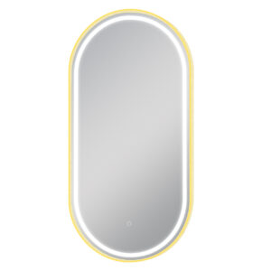 Brushed Gold Oval Framed LED Mirror | 500x1000mm
