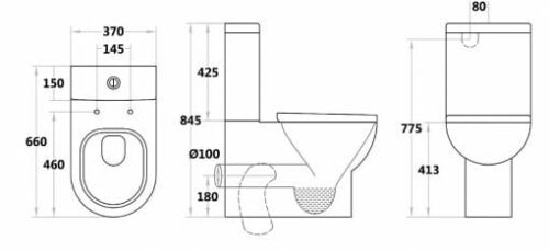 Classic Curved Flush - Back-to-wall Wall Faced Toilet Suite | LXT016 - Image 2