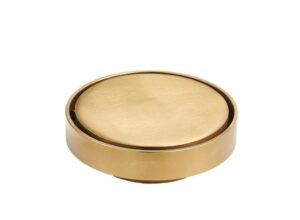 BATHEX Brushed Gold Round Tile Insert Floor Waste Shower Grate Drain (75mm outlet) | TIR-BG115