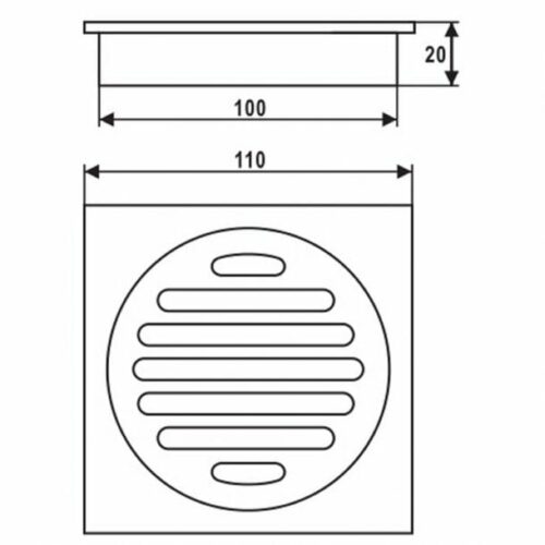 Square Chrome Brass Floor Waste Shower Grate Drain Outlet 100mm - Image 4