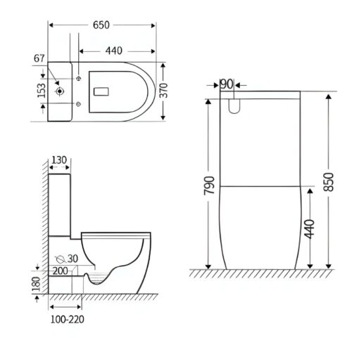 KORA Tornado Rimless Toilet Suite | LXT005 - Image 2