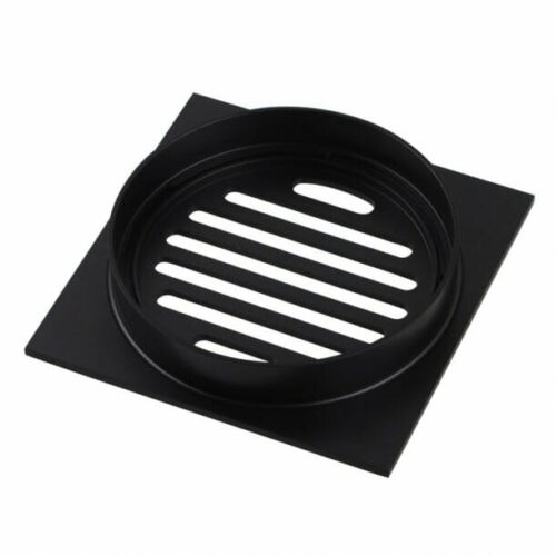 Square Black Brass Floor Waste Shower Grate Drain Outlet 100mm - Image 3