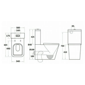 Qubist BTW Toilet Suite White – Box Rim Pan | LXT003