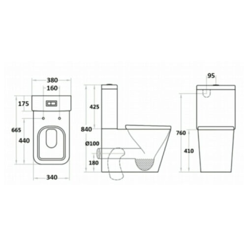 Qubist BTW Toilet Suite White - Box Rim Pan | LXT003 - Image 2