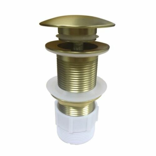 32/40mm Solid Brass Basin Mushroom Pop Up Waste - Brushed Gold  - NO Overflow | PU-BG1M (BUYG003.PUW)