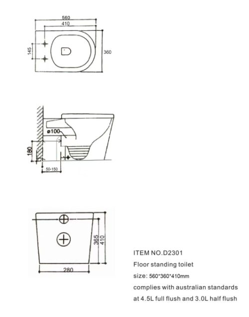 Ceramic Bathroom Rimless Toilet WC Floor Mounted Toilet Seat - LXP008