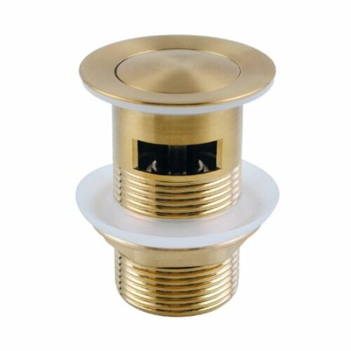 32/40mm Solid Brass Basin Pop Up Waste - Brushed Gold - Overflow  | PUO-BG1 (PW01.04)