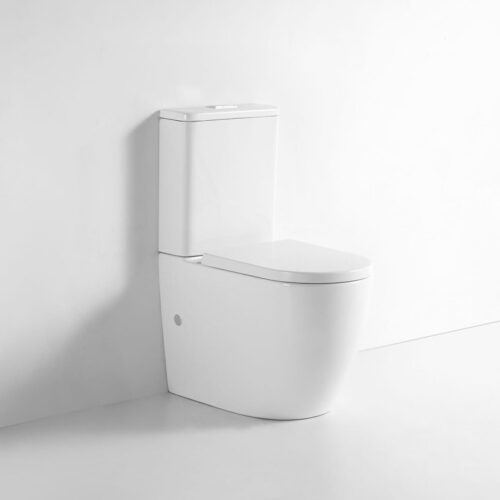 Rimless Back to Wall Toilet Suite - Dual Flush - Silent Closing Cover | LXT006