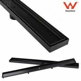 600mm Matt Black Tile Insert Channel Waste – Stainless Steel | TI-MB-600